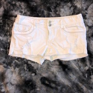 BONGO- Frayed white jean shorts